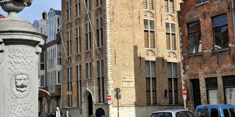 Ingang Choco Story Museum in Huis de Croon Brugge